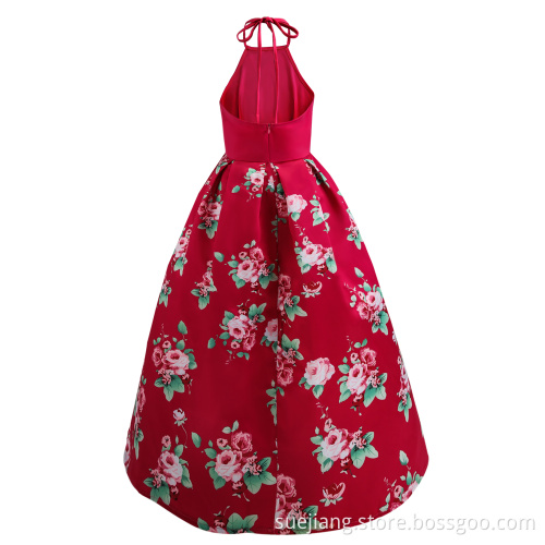 Elegant Womens Halter Neck Dress Floral Print Dresses
